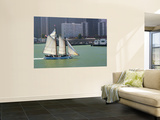 Skow Schooner 'Alma' under Full Sail Passing by Waterfront