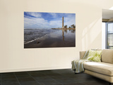 Maspalomas Beach with Maspalomas Lighthouse (Faro De Maspalomas) Reflected in Wet Sand