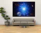 Illustration of Earth and Glowing Star