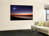 The Moon and Venus at Twilight from the Beach of Pinamar  Argentina
