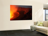 Summit Caldera with Lava Lake  Nyiragongo Volcano  Democratic Republic Congo