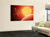 A Planet and its Moon Resisting the Relentless Heat of the Giant Orange Sun Pollux