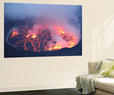 Active Lava Lake in Pit Crater  Nyiragongo Volcano  Democratic Republic of the Congo