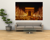A Night View of the Arc De Triomphe and the Champs Elysees Lit up for Christmas