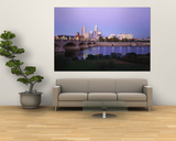 Bridge over a River with Skyscrapers in the Background  White River  Indianapolis  Indiana  USA