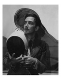 Vogue - November 1936 - Salvador Dali with Fencing Helmet