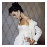 W - February 1990 - Karl Lagerfeld White Ensemble