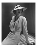 Vogue - January 1935 - Model in White Knit Dress