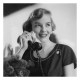 Vogue - August 1953 - Woman Talking on Telephone