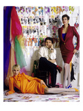 W - February 1990 - Emanuel Ungaro with Models