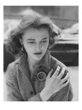 Vogue - August 1953 - Woman on Street Clutching Herself