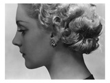 Vogue - February 1934 - Blonde Woman Wearing Spiral Clip Earrings