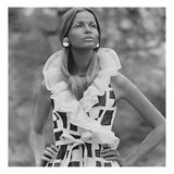 Vogue - June 1968 - Veruschka in Sleeveless Print Dress