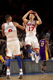 New York Knicks v Los Angeles Lakers  New York  NY  Feb 10: Jeremy Lin  Jared Jeffries
