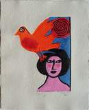 Femme Et Oiseau De Feu