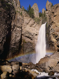 Rainbow Forms over Waterfall  Yellowstone National Park  Wyoming  Usa