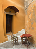 Sidewalk Table Setting  Chania  Crete  Greece