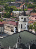 Royal Palace and Vilnius Cathedral  Gediminas Hill Elevated View of Old Town  Vilnius  Lithuania