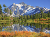 Reflected in Picture Lake  Mt Shuksan  Heather Meadows Recreation Area  Washington  Usa