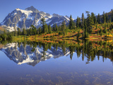Reflected in Picture Lake  Mt Shuksan  Heather Meadows Recreation Area  Washington  Usa