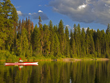 Sea Kayaking on Rainy Lake in the Lolo National Forest  Montana  Usa