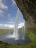Scenic from Behind the Seljalandsfoss Waterfall  Selfoss  Iceland