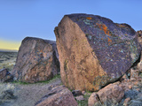 Close-Up of Curvilinear Abstract-Style Petroglyphs  Owens Valley  California  Usa