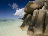 Popular Anse Source D'Agent Beach  Rocky Coastline  Island of La Digue  Seychelles