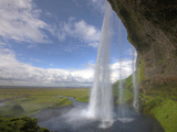 Scenic from Behind the Seljalandsfoss Waterfall  Selfoss  Iceland