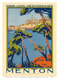 Menton  Paris - Lyon - Méditerrenée: France Railway Company  c1920s