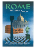 Pan American: Rome by Clipper - Vatican and Coliseum  c1951