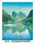 HAPAG Cruise Line: Nordkapfahrt - North Cape and Norwegian Fjords  c1957