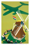 KLM Royal Dutch Airlines: Holland Windmill  c1945