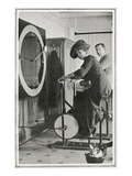A Photograph of Passengers Using 'Cycle Racing Machines' in the Gymnasium