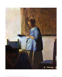 Woman in Blue Reading