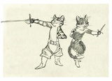 Puss in Boots: Puss in Boots and Kitty Softpaws Sketch