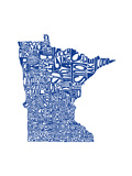 Typographic Minnesota Blue