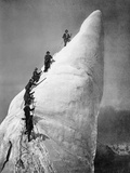 Ascent of an Ice Tower in the Alps