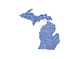 Typographic Michigan Blue