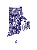 Typographic Rhode Island Navy