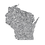 Typographic Wisconsin Charcoal