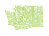 Typographic Washington Green