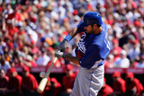 Tempe  AZ - March 12: Los Angeles Dodgers v Los Angeles Angels of Anaheim - Dee Gordon  Erick Aybar