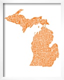 Typographic Michigan Orange
