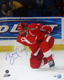 Brett Hull Red Wings Red Jersey Slap Shot Vertical