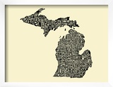 Typographic Michigan Beige Background