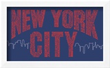New York City Boroughs (red on blue)