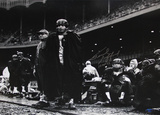Frank Gifford on Sidelines Signed Horizontal B&W w/ 