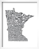 Typographic Minnesota Charcoal