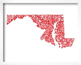 Typographic Maryland Red